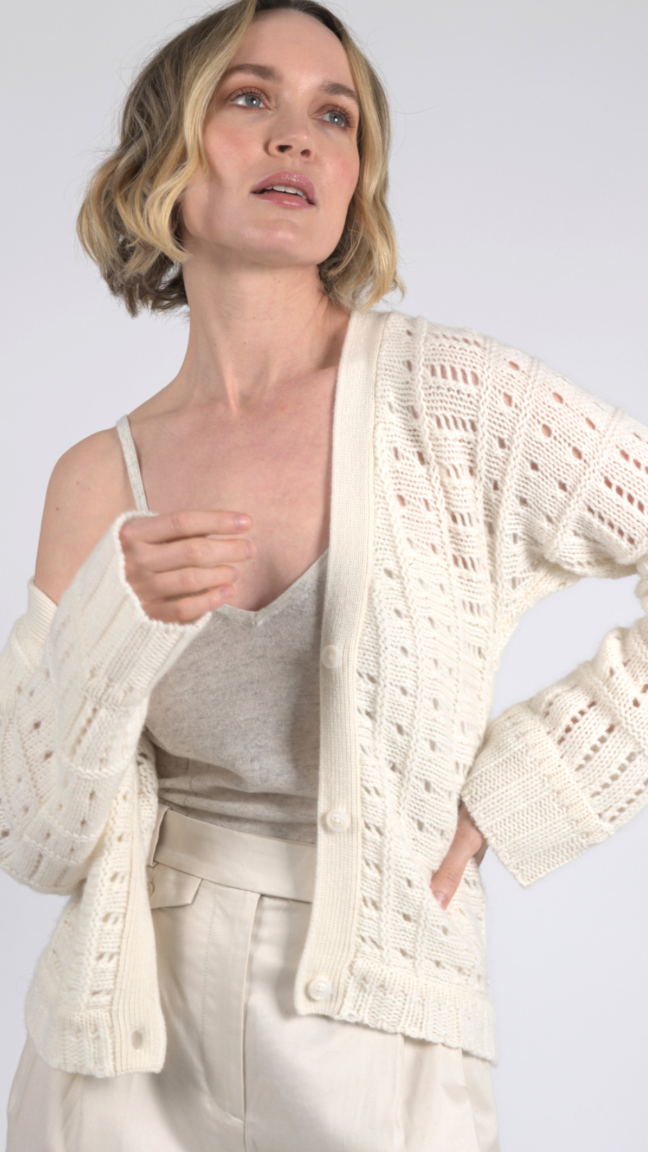 Cashmere Crochet Cardigan — Grade A Cashmere | Quinn