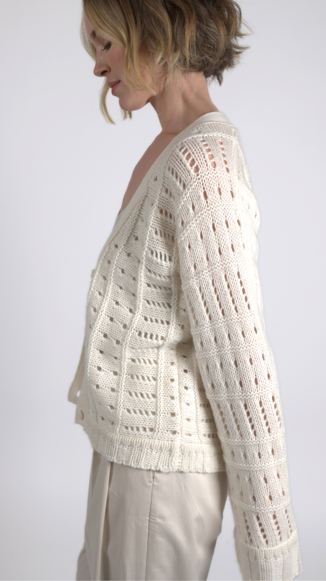 Cashmere Crochet Cardigan — Grade A Cashmere | Quinn