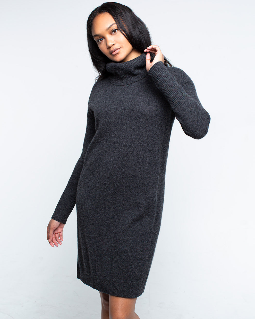 Cashmere Cowl Neck Dress — Grade A Cashmere Dress