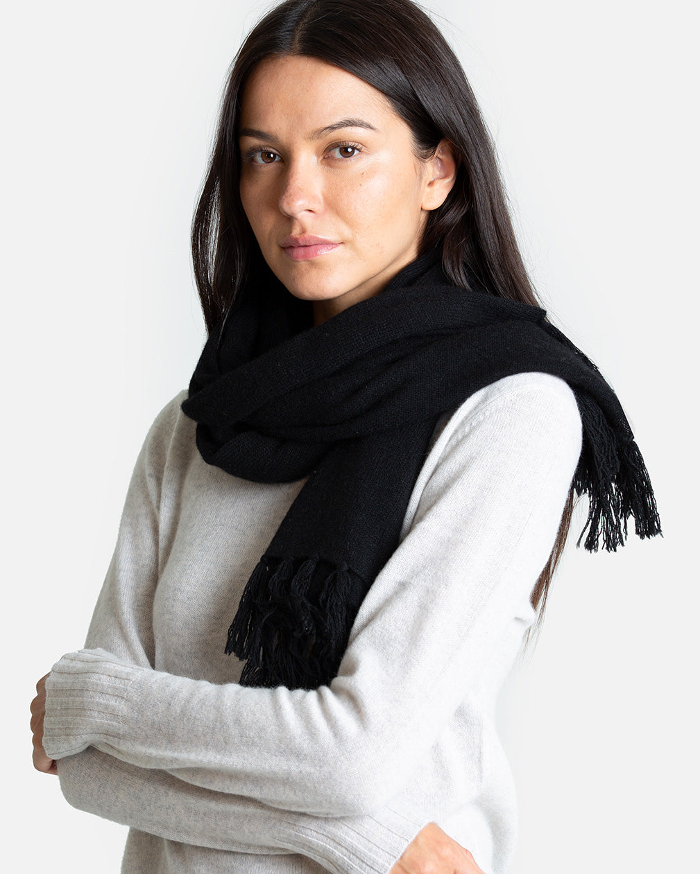 Cashmere Scarf with Fringe