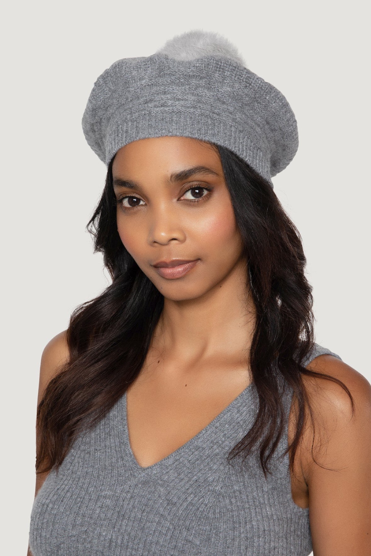 Pompom beret Margaret Howell Felted Pompom Beret Cream – Neighbour main image 2