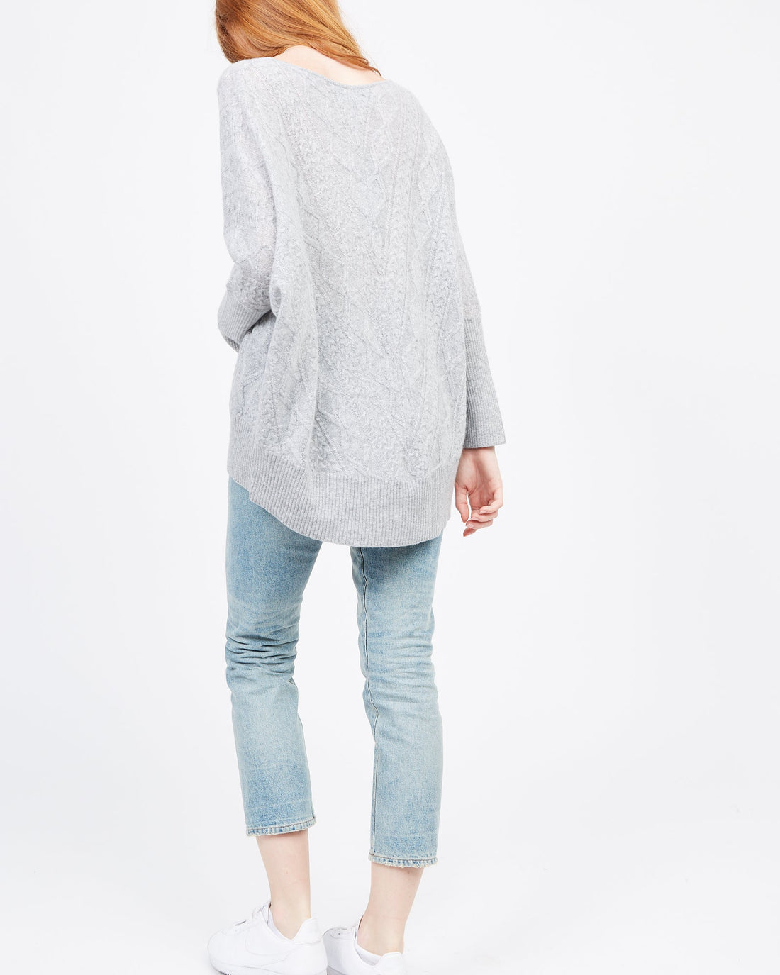 HiLow sweater grey cable stitch