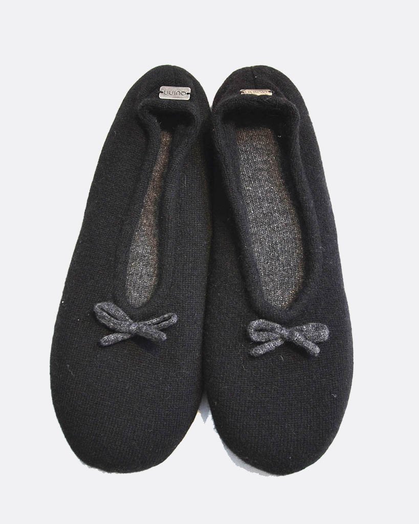 cozy cashmere bow slippers
