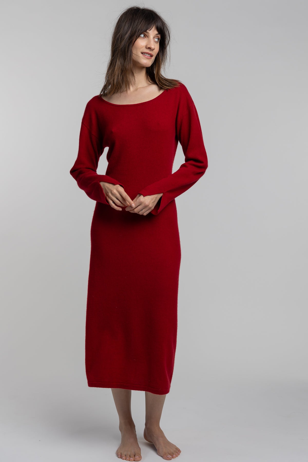 cashmere dress red The Scarlett Cashmere Dress LA RIVIERA STORE