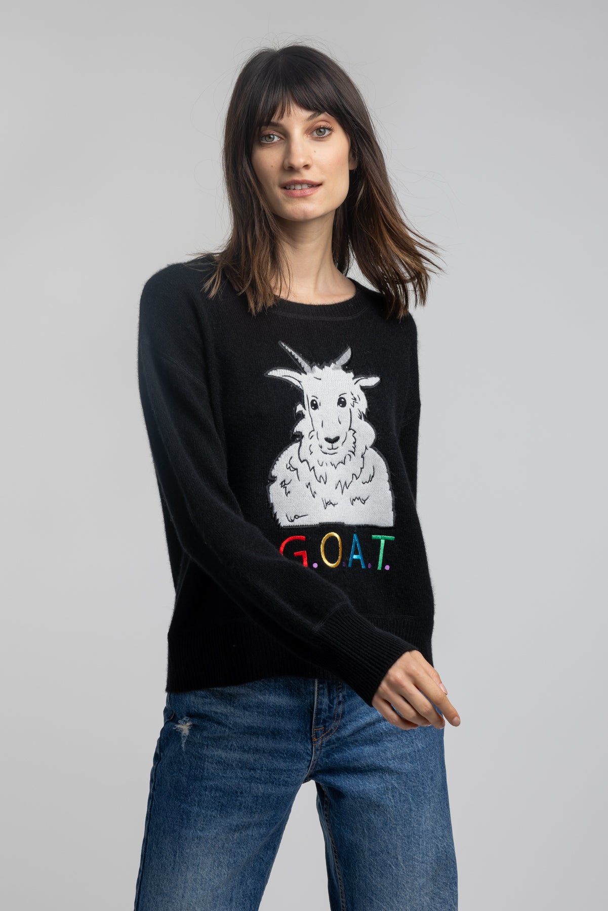 Black goat hotsell cashmere sale