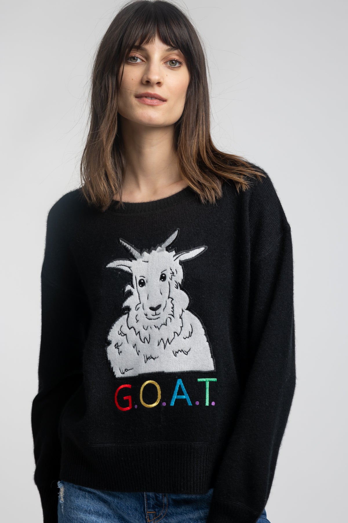 Black goat cashmere sale sale