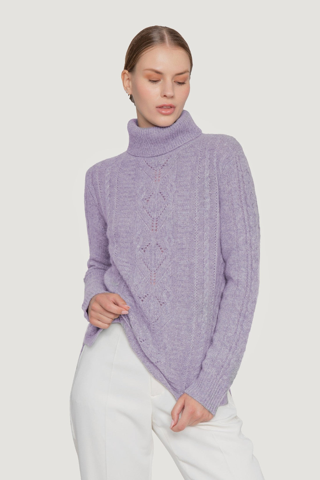 Cashmere Cable Knit Turtleneck