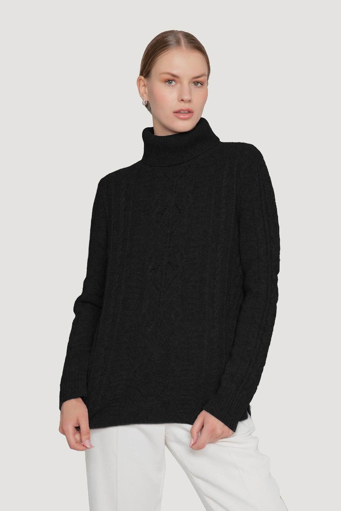 Cashmere Cable Knit Turtleneck