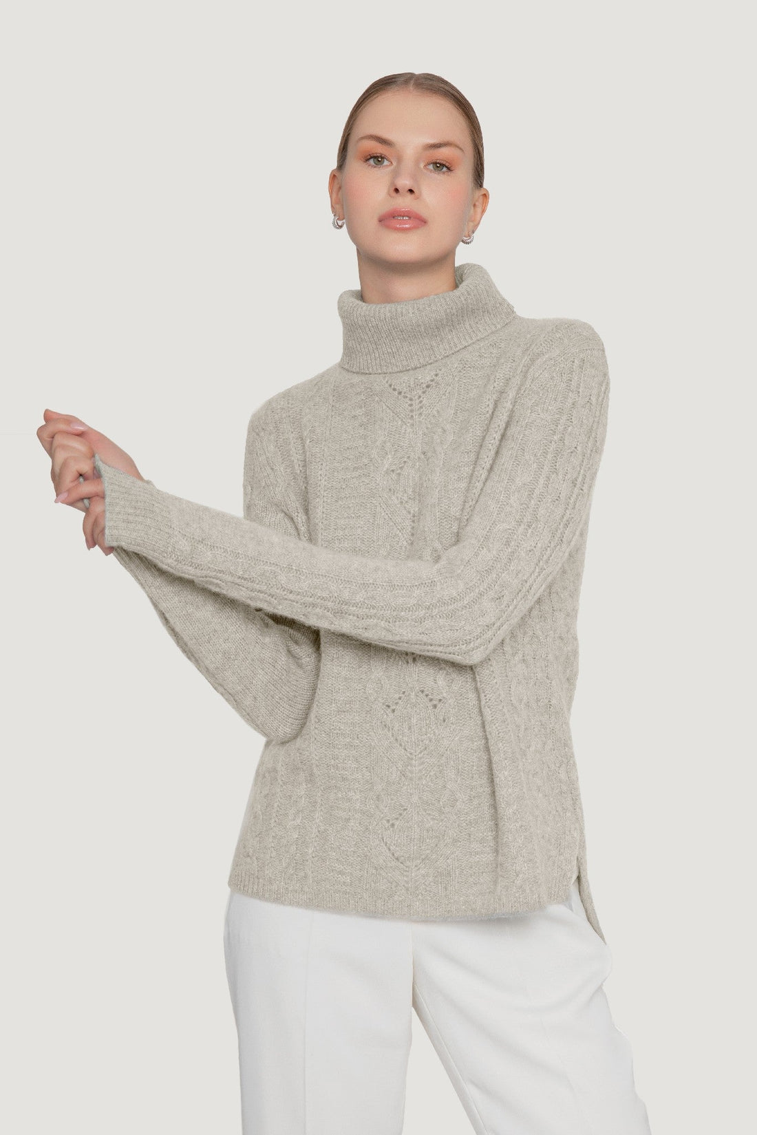 Cashmere Cable Knit Turtleneck