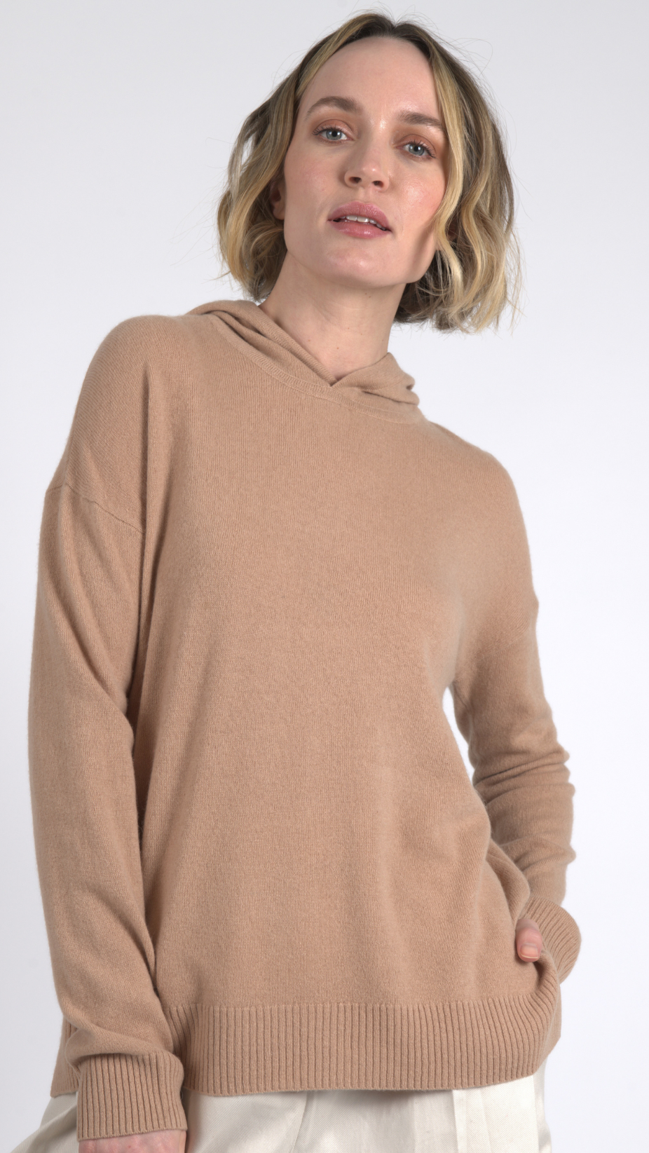 Carly Cashmere Pullover w/ Hood — Quinn Apparel cashmere