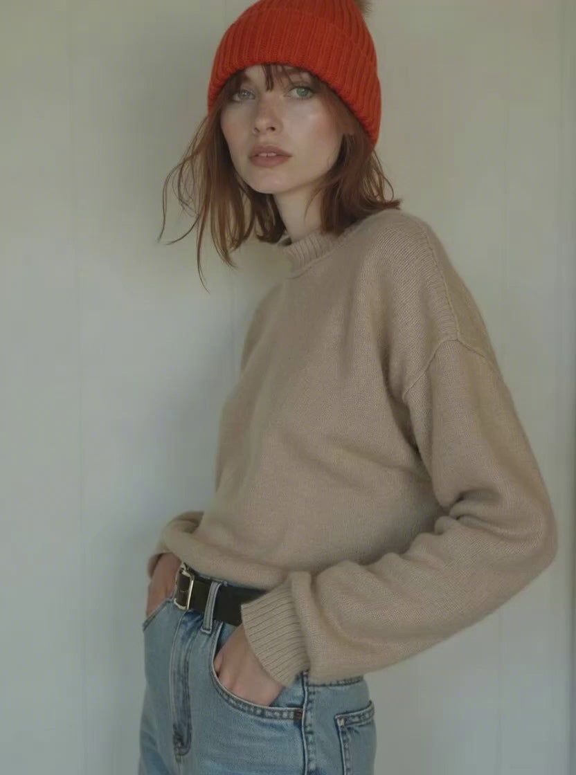 Cashmere Pom Pom Beanie