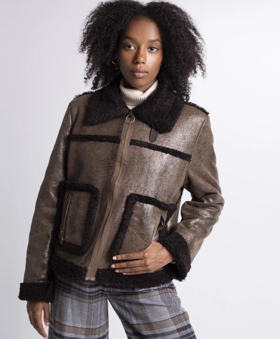 Olivia Faux Leather Jacket