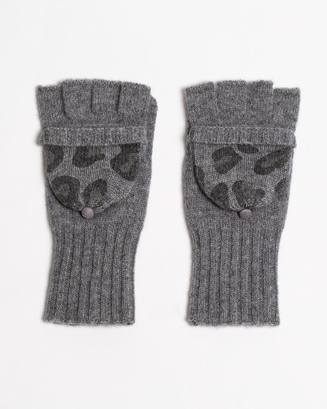 Cashmere Leopard Print Gloves