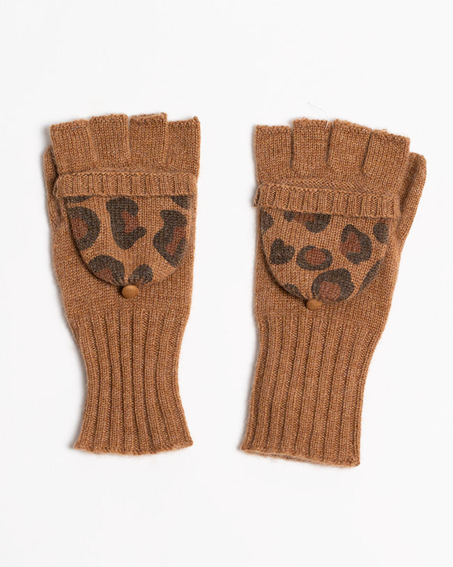 Cashmere Leopard Print Gloves