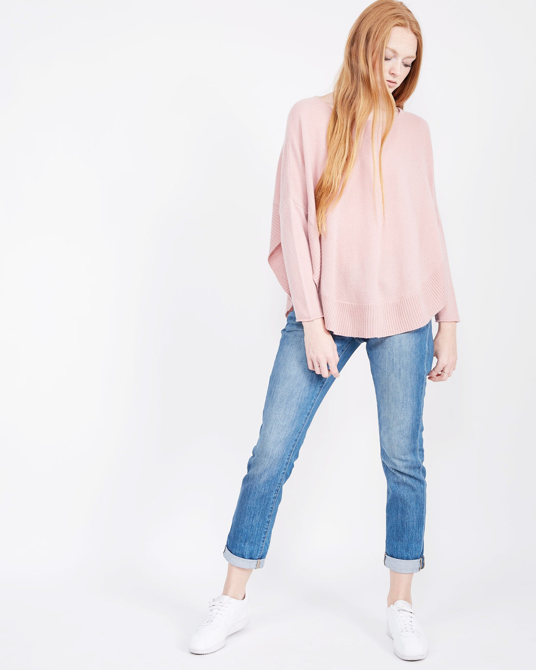 Millenial Pink Round neck cashmere pullover