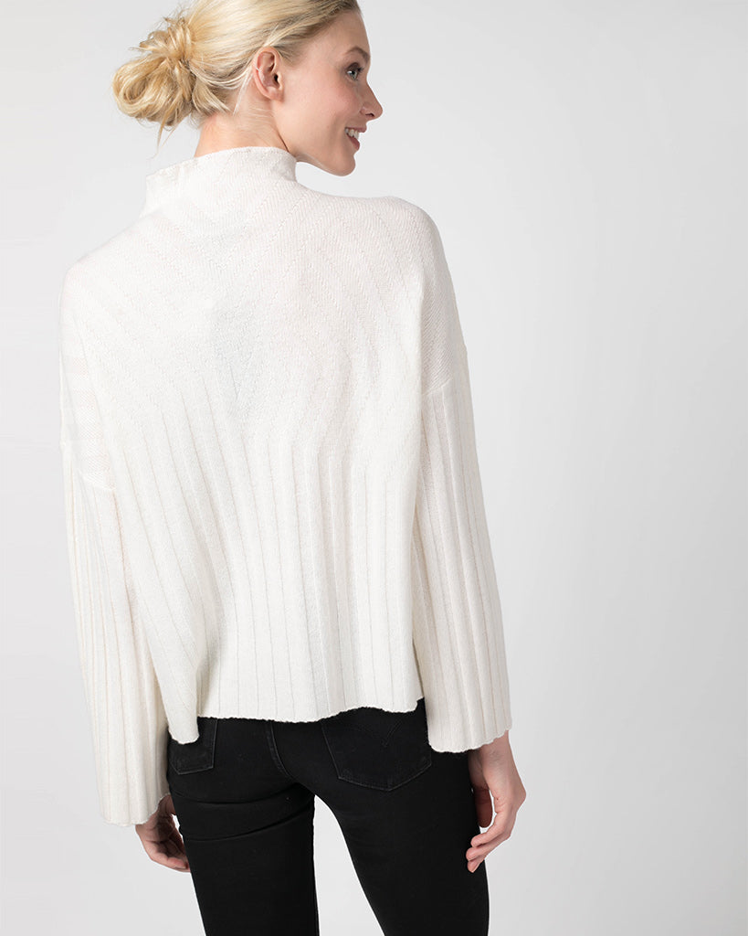 Rib Pattern Funnel Neck — Quinn Apparel cashmere