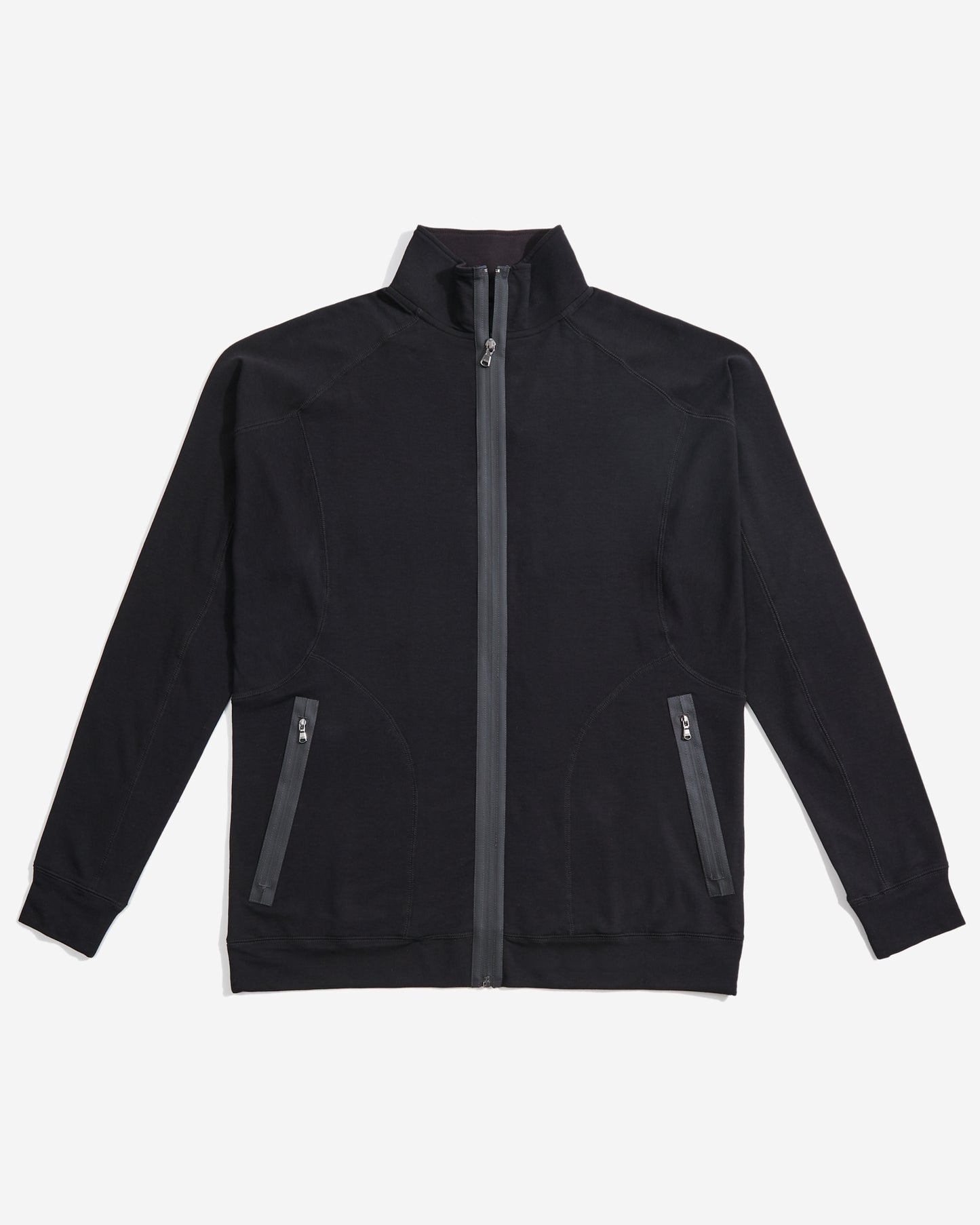 Peterson Baby French Terry Zip-up in Black — Wool Sweatshirt by Quinn