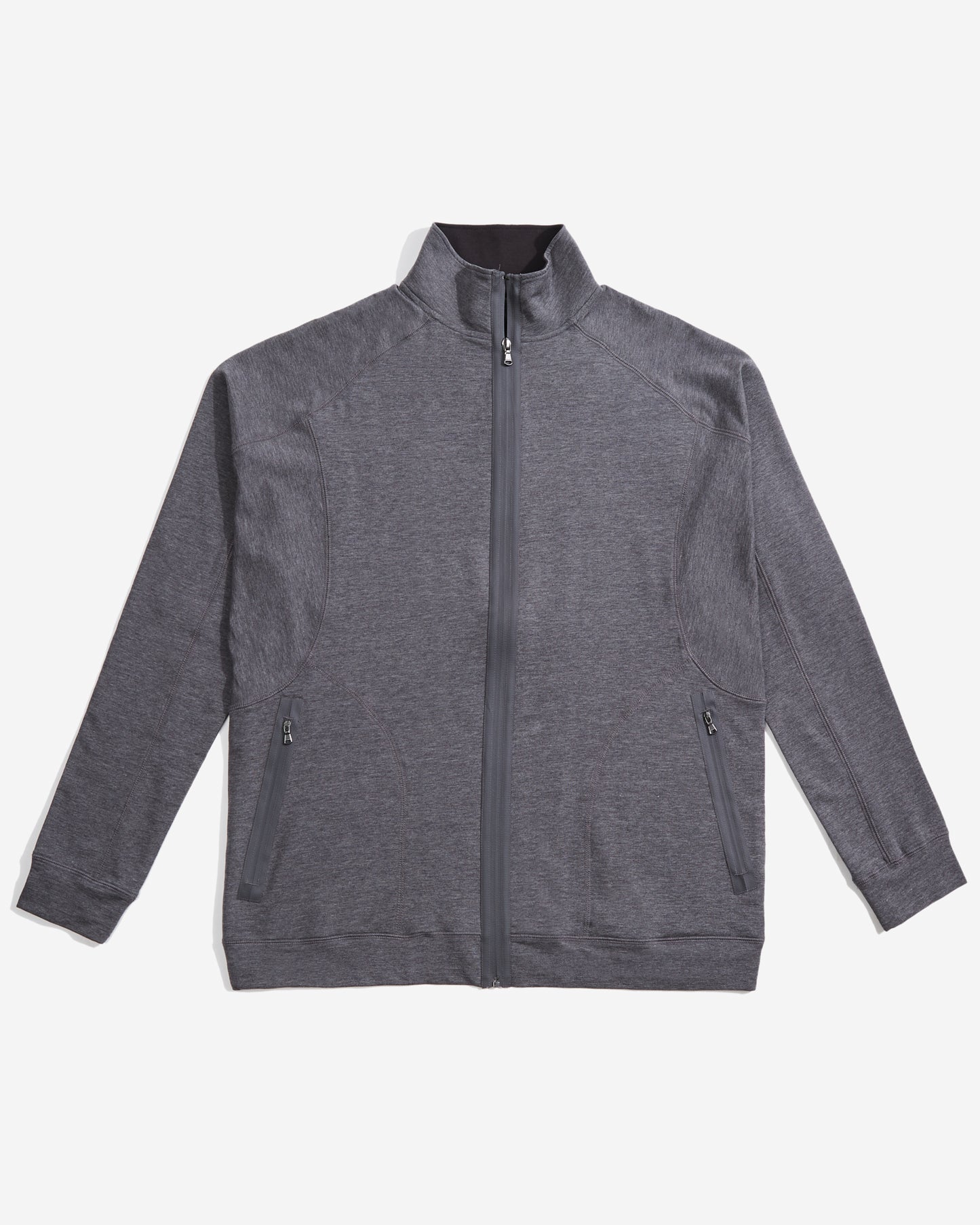 Peterson Baby French Terry Zip-up in Charcoal Heather — Wool Sweatshirt by Quinn