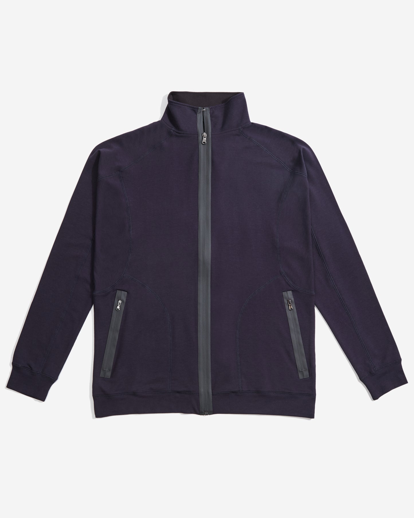 Peterson Baby French Terry Zip-up in Navy — Wool Sweatshirt by Quinn