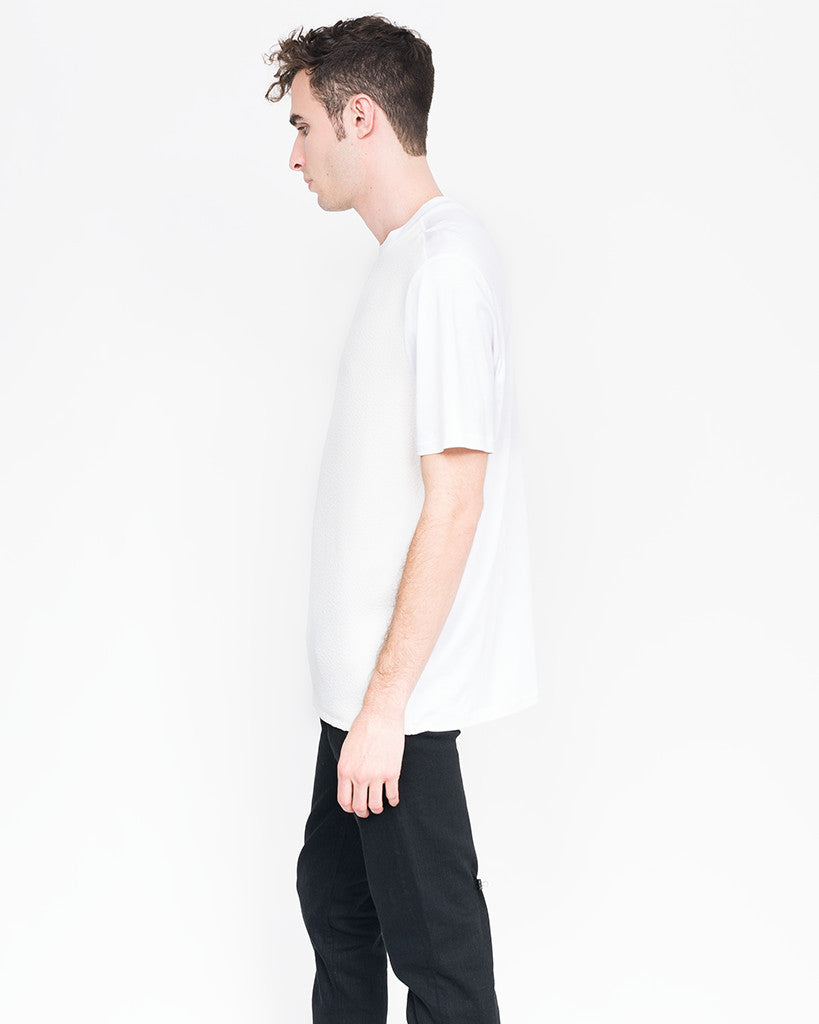 Miller Mixed Media Tee in Ivory — Cotton Top by Quinn