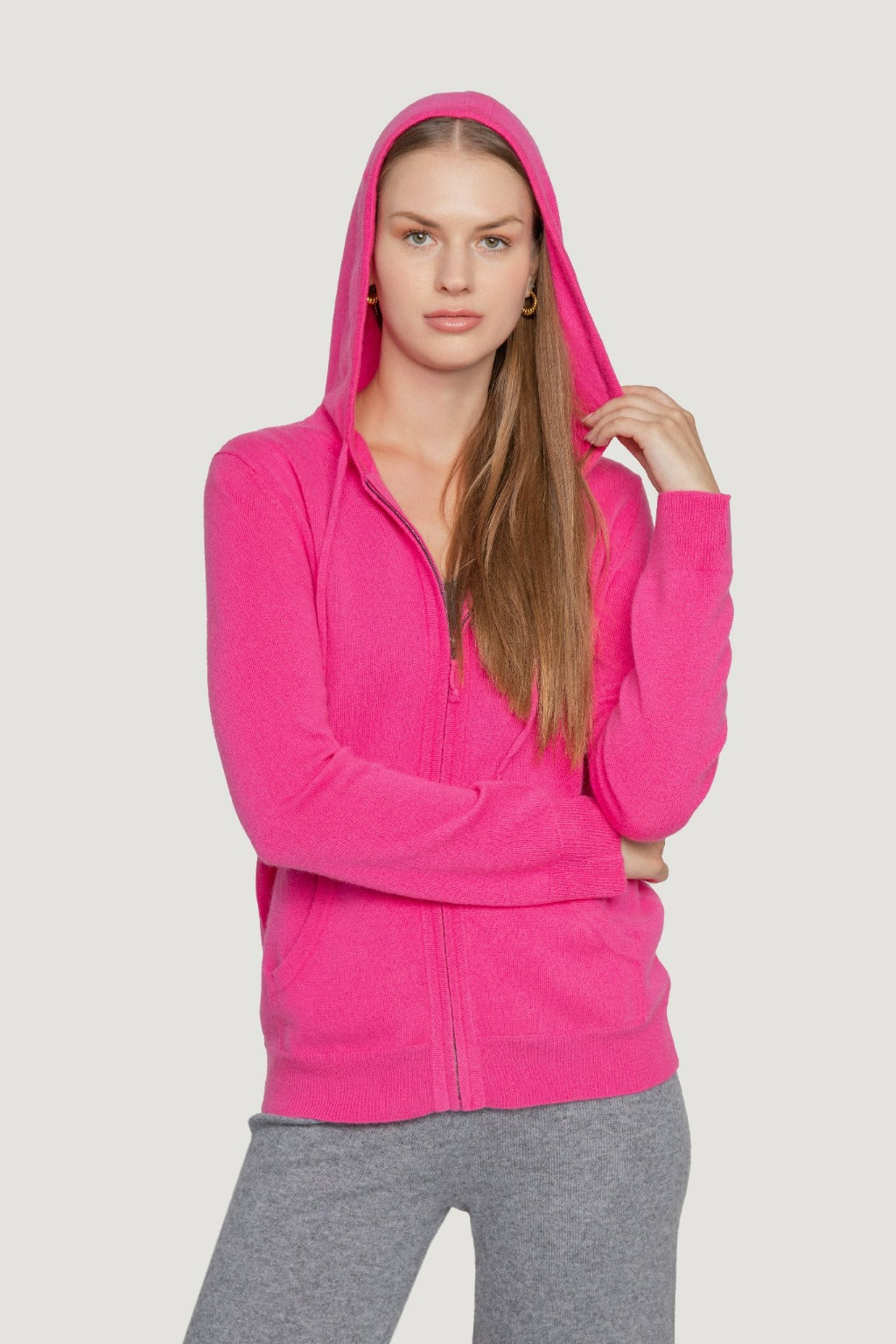 Pink cashmere hot sale hoodie