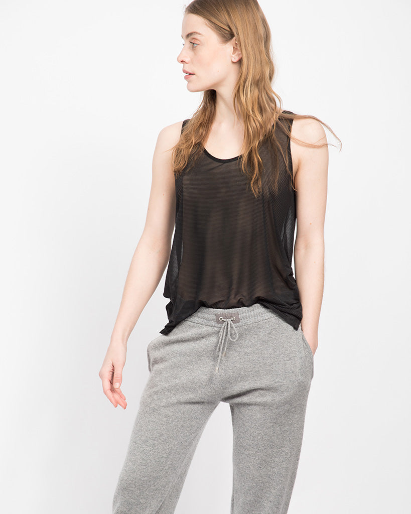 Kelsey Striped Tank in Black — Top by Quinn