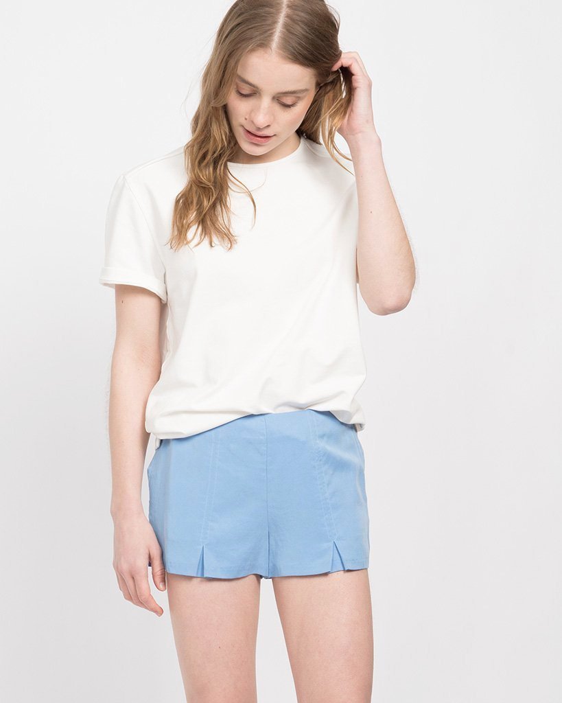 Cloey Short in Light Blue — Silk by Quinn