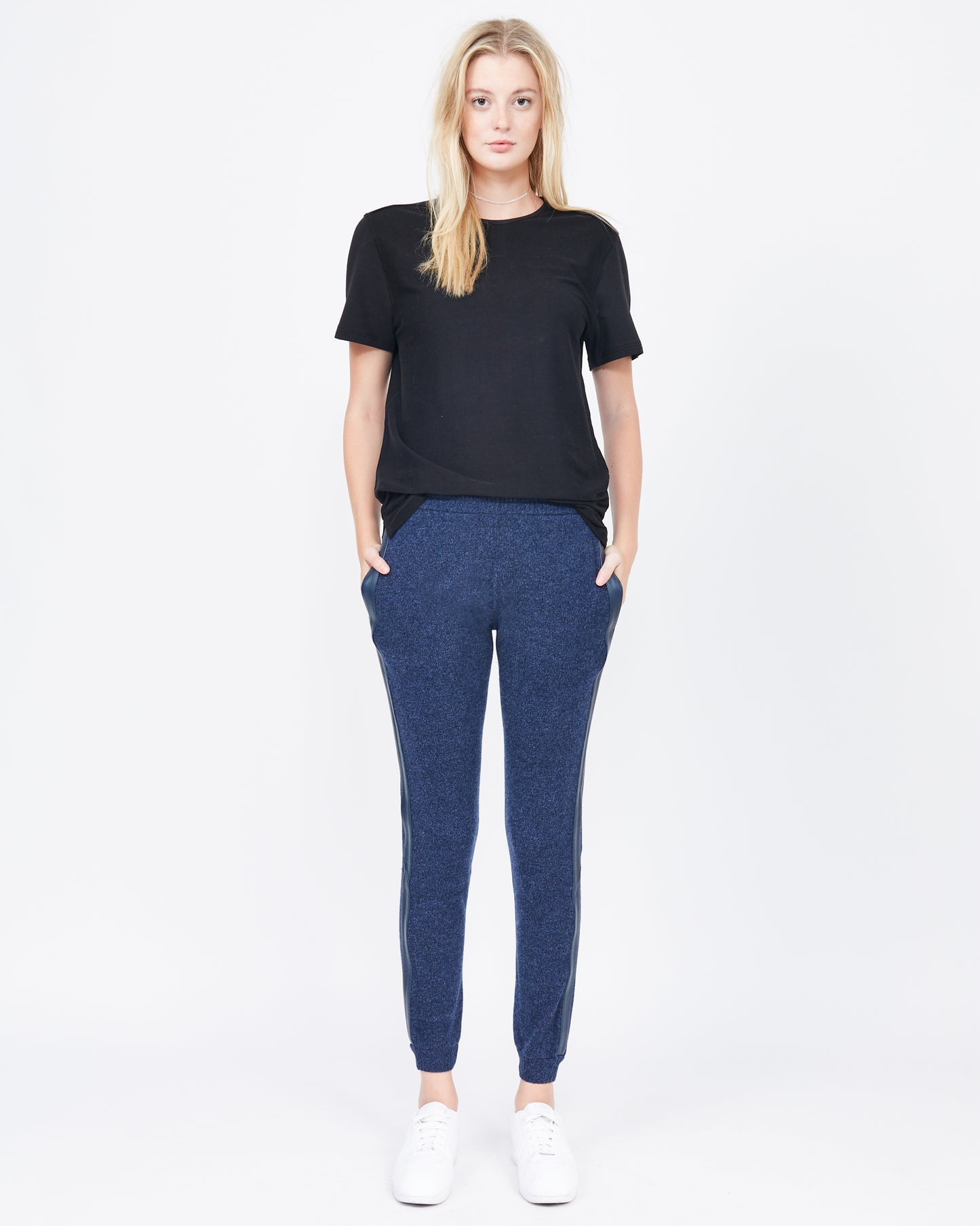 Navy Jersey Stitch Sweatpant