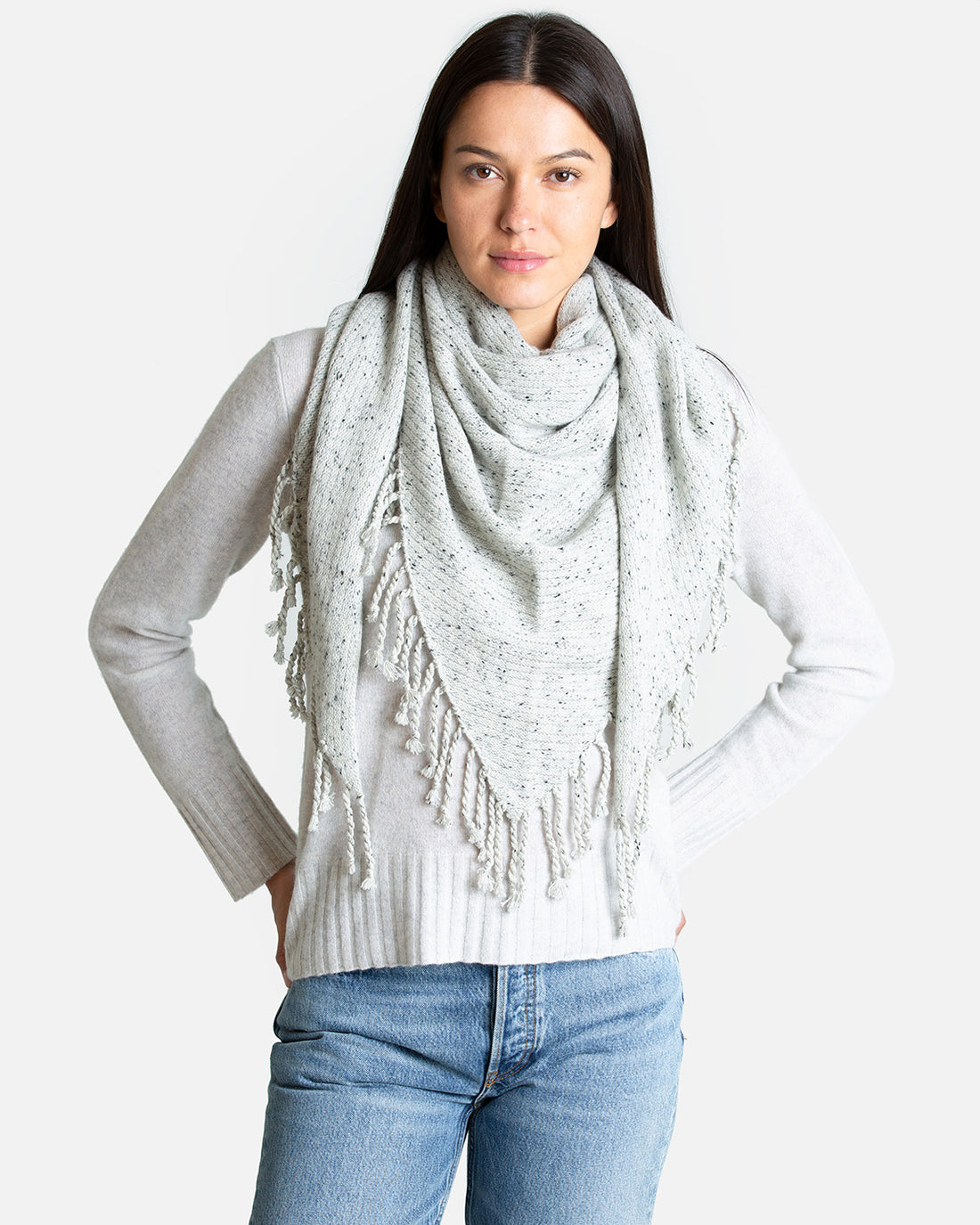 Dropped Needle Cashmere Scarf