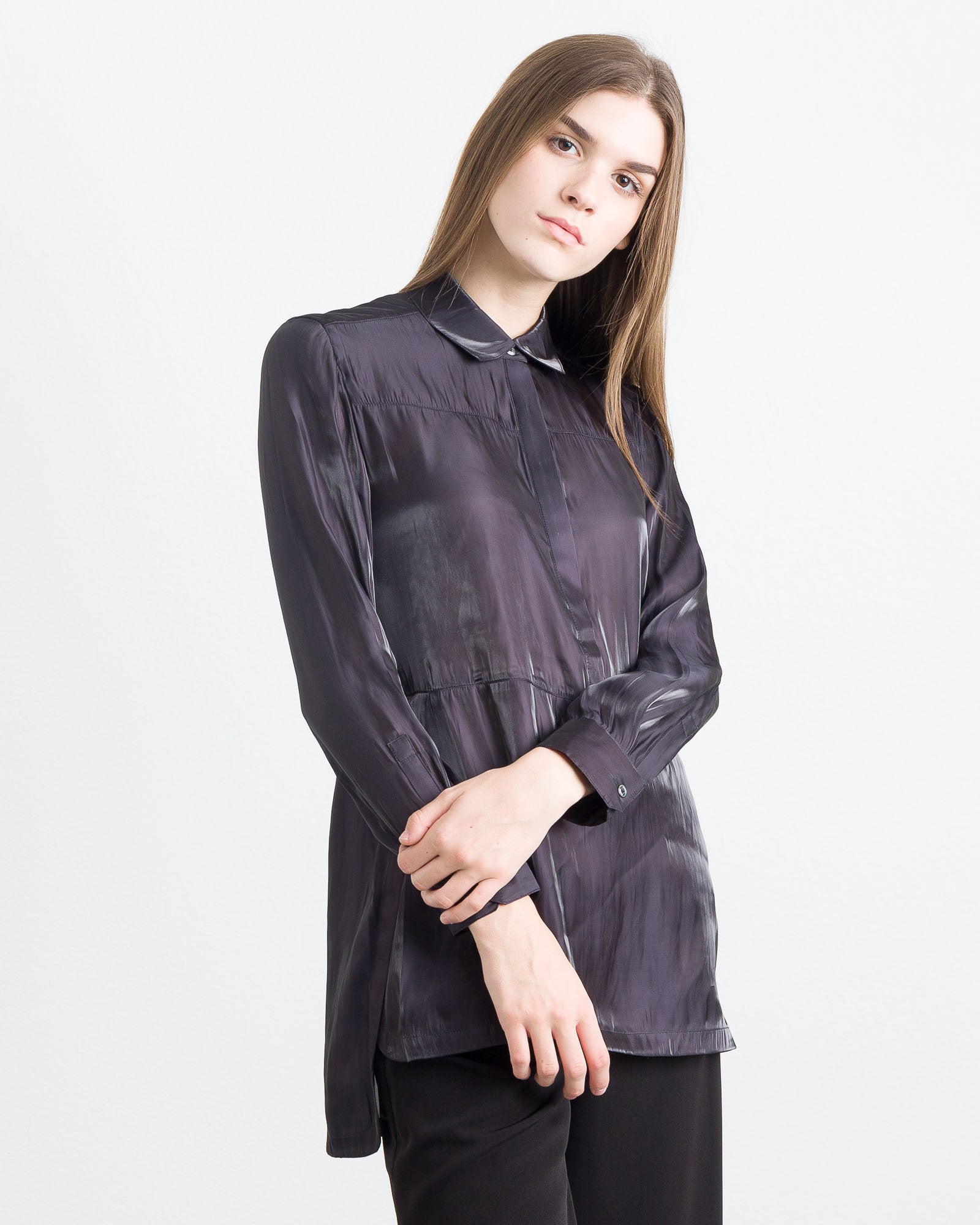 Spectograph Tunic Megan Holographic Tunic — Grade A Cashmere Top | Quinn