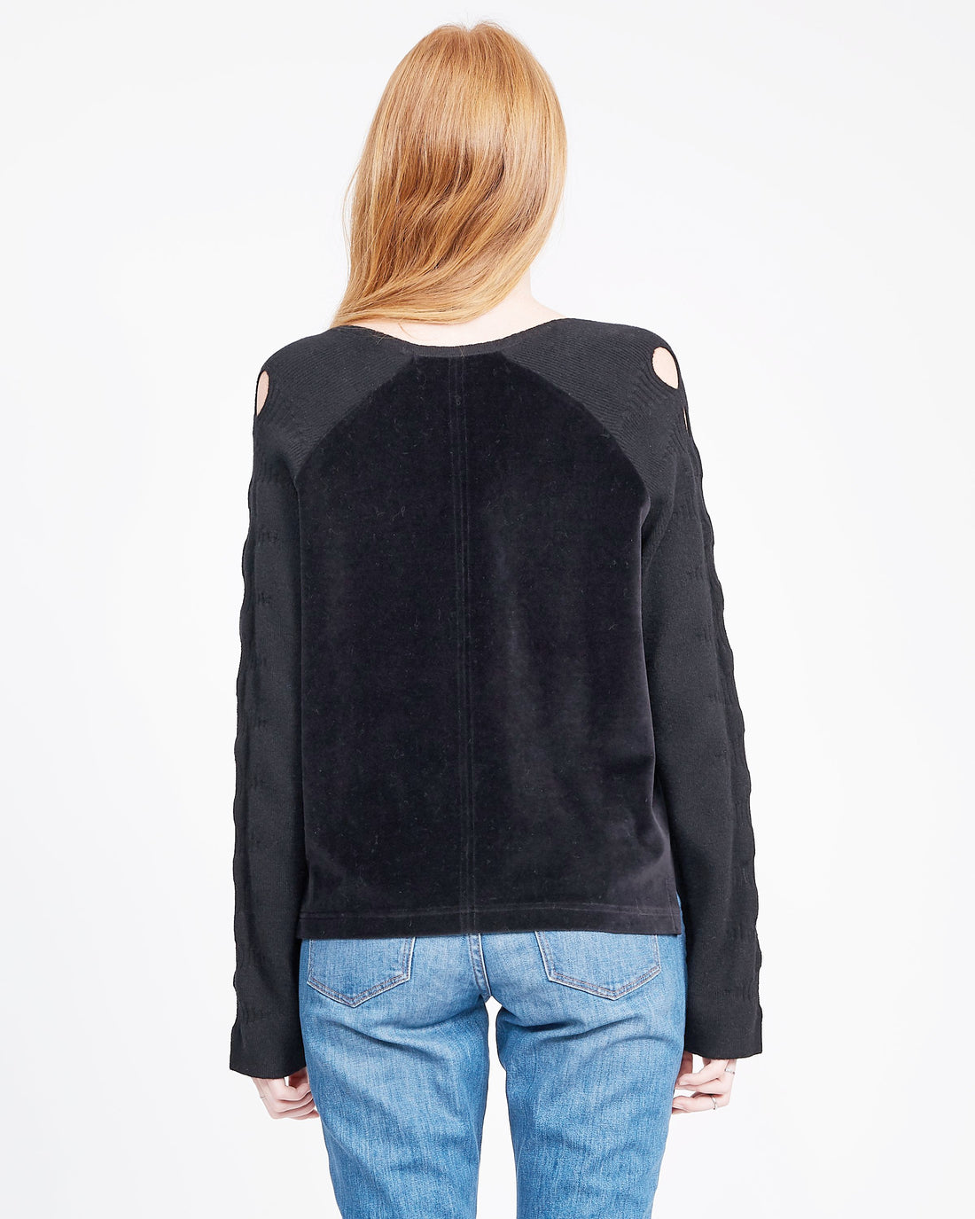 women's black cashmere sweatshirt