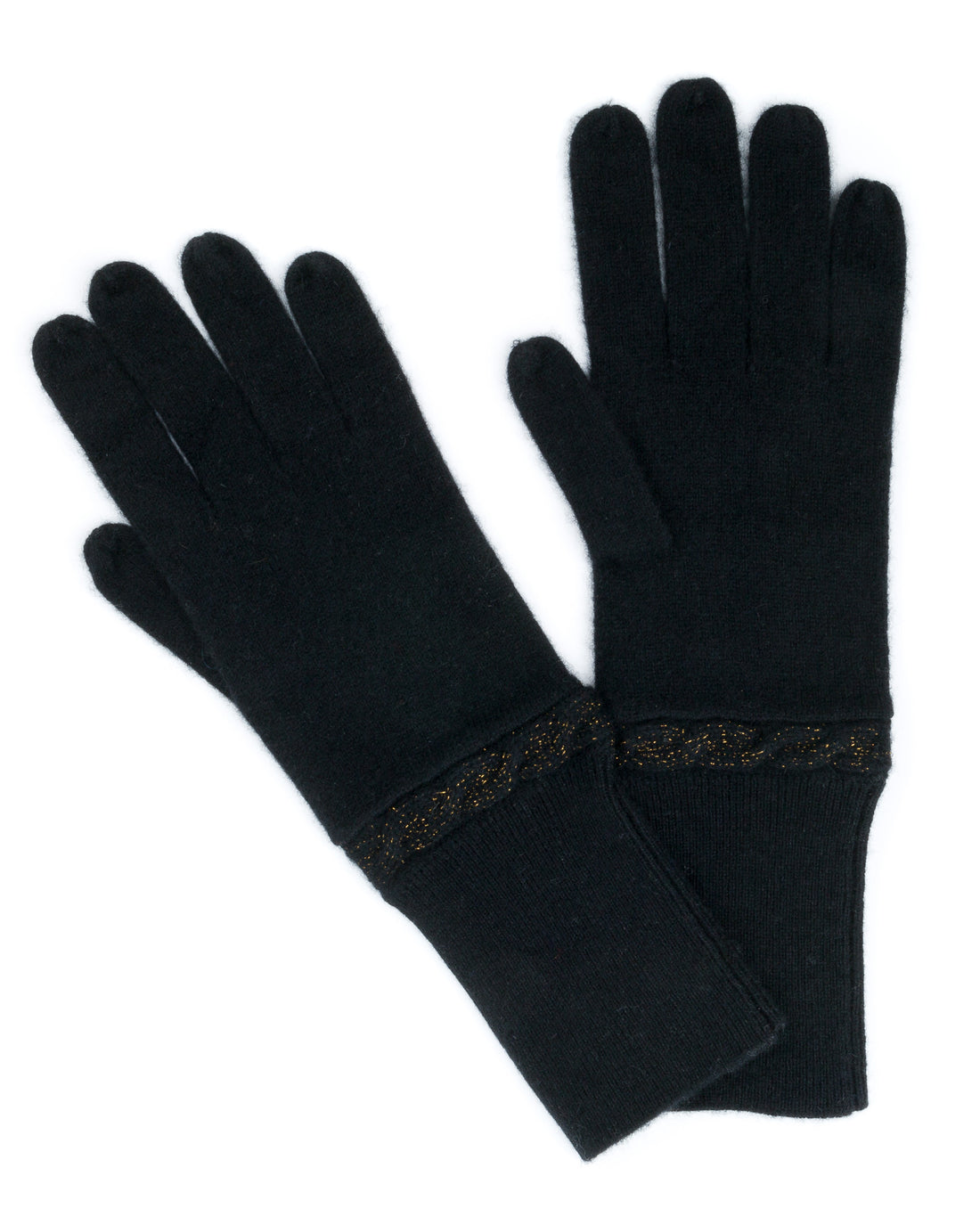 ACCESSORIES - Cable Lurex Cashmere Gloves