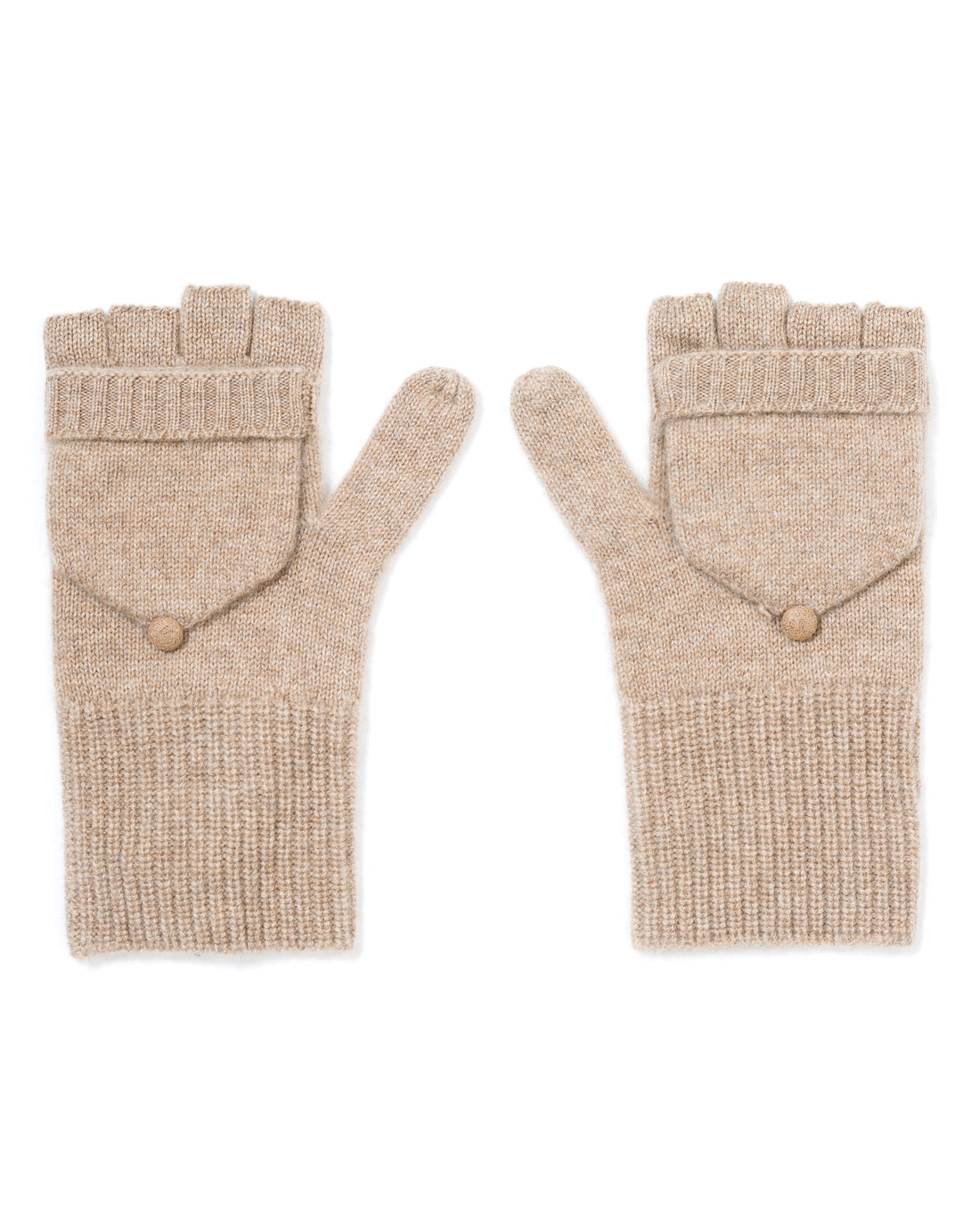 cashmere ribbed mittens