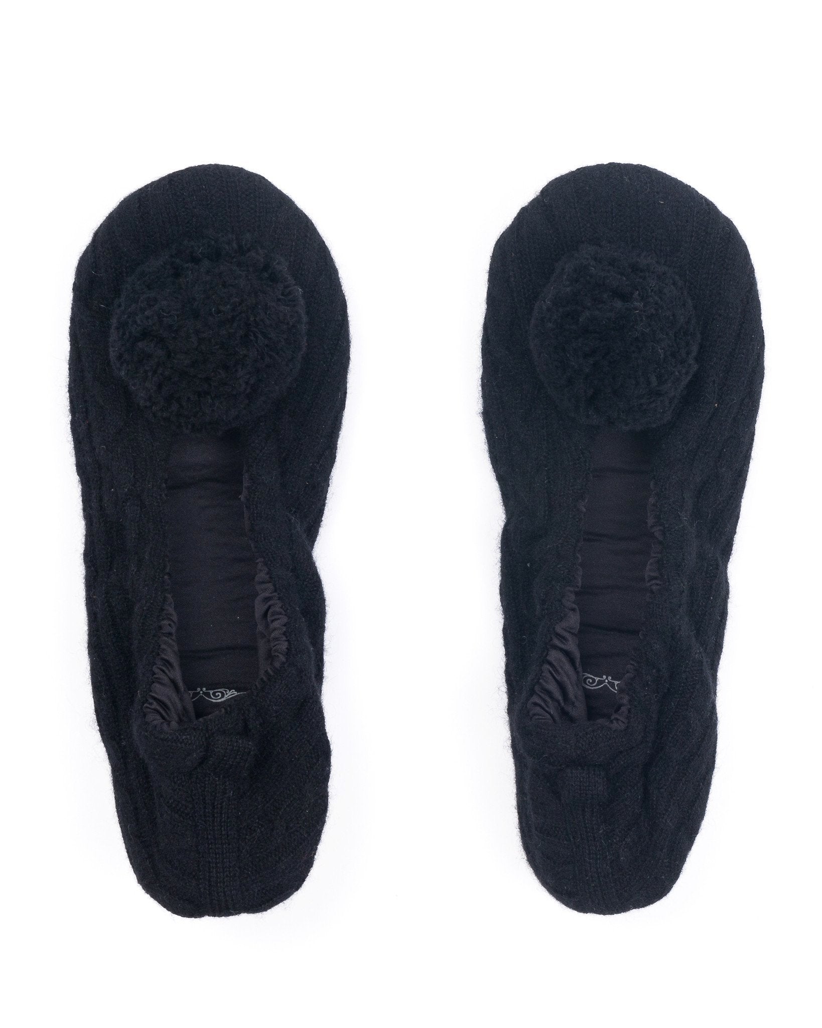 Black cashmere online slippers