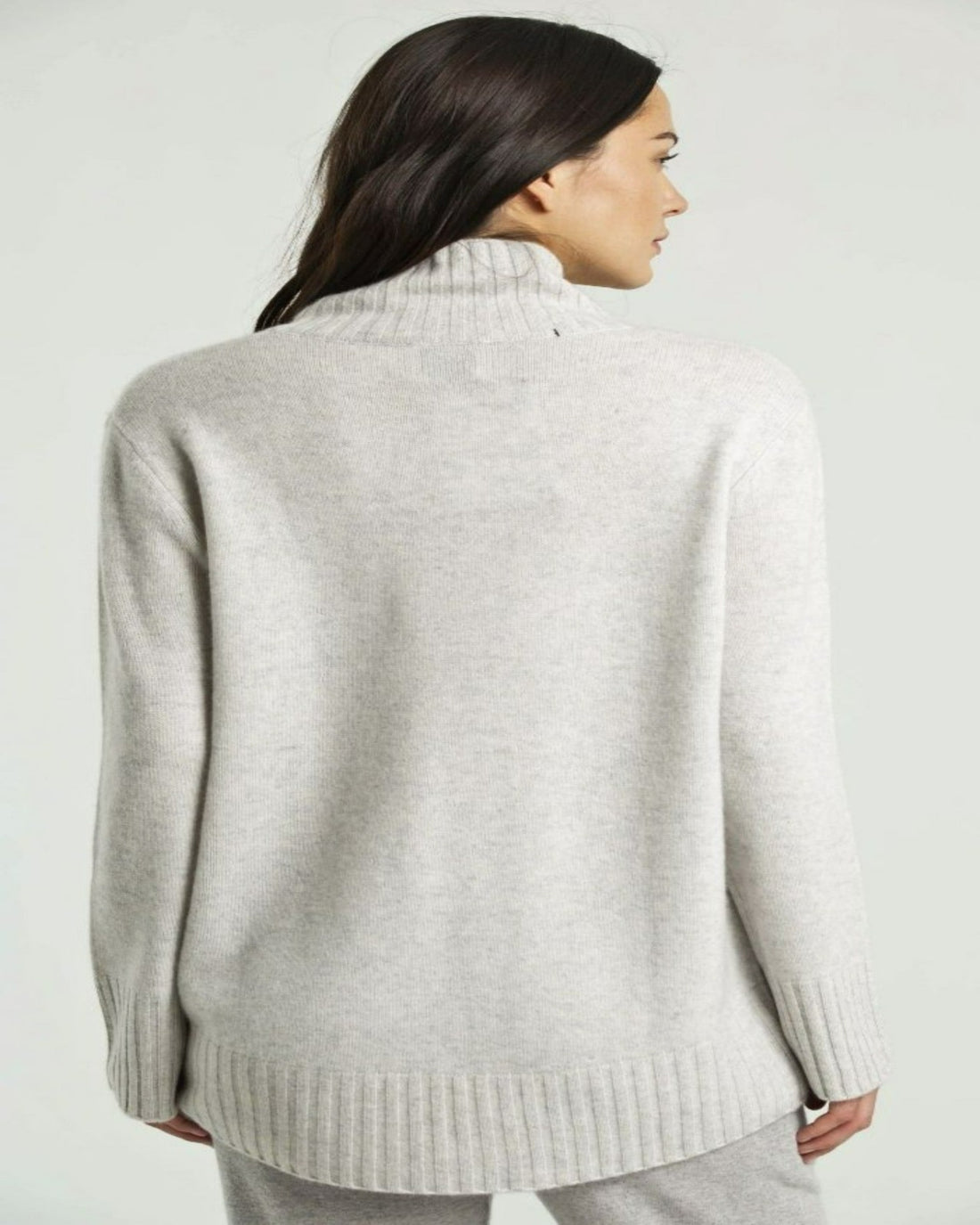 Cashmere High Low Mock Neck